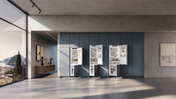 Three variations XXL and XL Three variations of the Liebherr appliance in height/ width order, showing the size difference of the new XL and XXL appliances vs our regular appliances