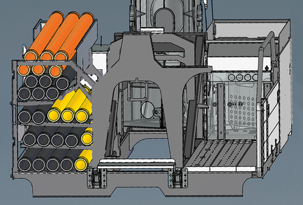 In total, the 24 XH truck mounted concrete pump with DN80 configuration can stow pipe and hose lines with a total length of up to 109 metres.