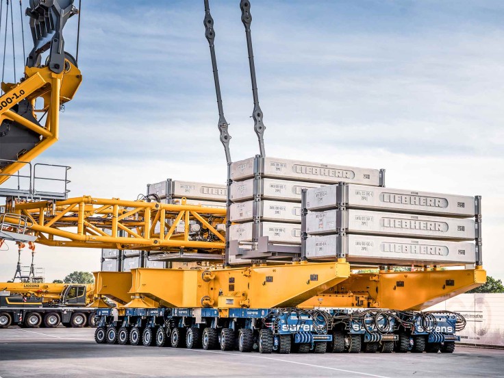 New option for the LR 12500-1.0: SPMTs as a ballast wagon - Liebherr