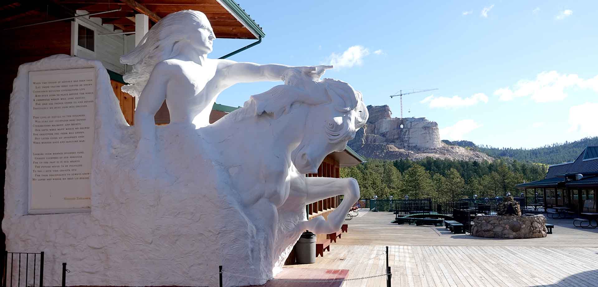 The maquette of the crazy horse memorial monument.
