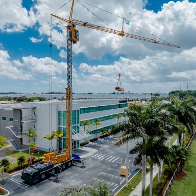 Liebherr USA, Co. MK 88-4.1E mobile construction crane in Miami, Florida