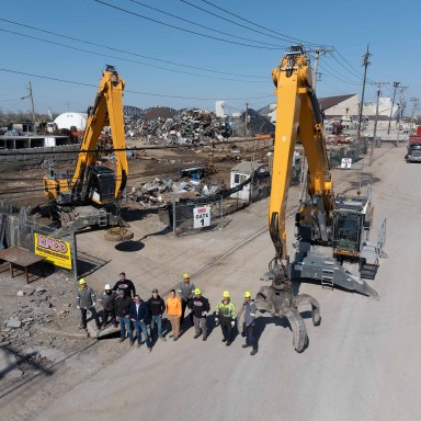 Liebherr USA, Co. LH 40 material handler working in the Rimco scrap yard.
