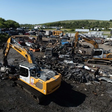 material handler at scrapyard