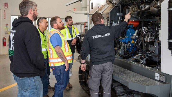 Liebherr USA, Co. Concrete Technololgy division holds hands-on customer training for the stationary concrete pumps in Newport News, Virginia Image of Liebherr USA, Co. Concrete Technololgy division holds hands-on customer training for the stationary concrete pumps in Newport News, Virginia