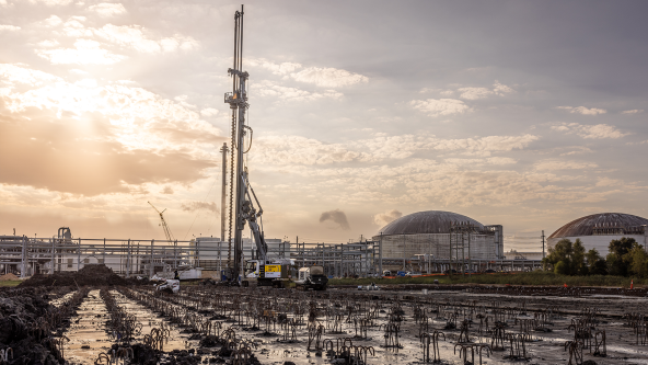 Superior Foundations, Inc. utilizes the Liebherr 110 D-K crawler concrete pump to ensure efficient and precise concrete placement. Superior Foundations, Inc. utilizes the Liebherr 110 D-K crawler concrete pump to ensure efficient and precise concrete placement.