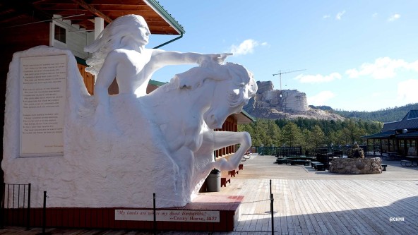 The maquette of the crazy horse memorial monument.
