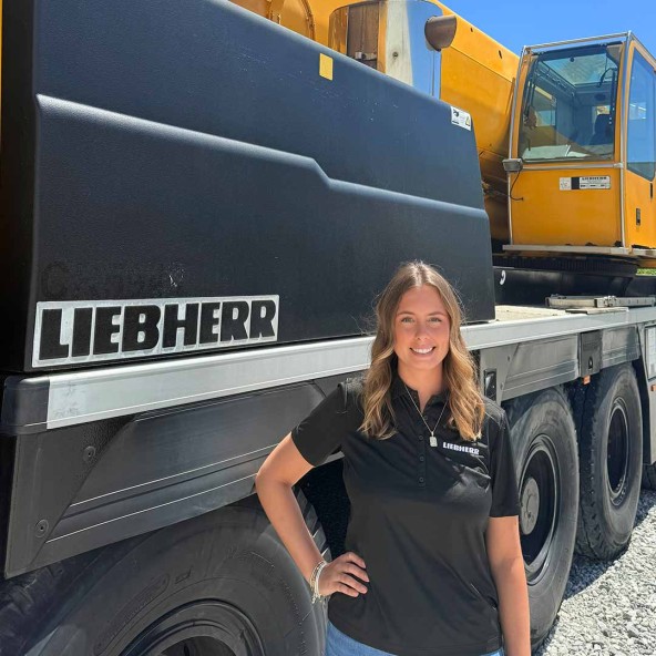 Image of Hannah O'Connell, Technical Training Administrator for Liebherr USA, Co. Mobile and Crawler Cranes.