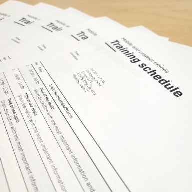 Training schedule image